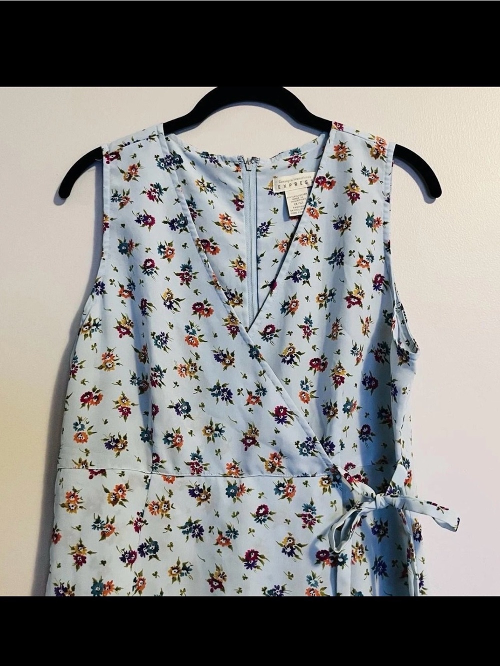 Vintage Compagnie International Express blue floral sleeveless skort romper - Picture 3 of 3